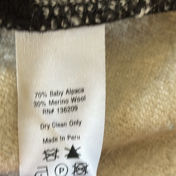 Hatch O/S baby alpaca, merino blend Black White Plaid Cardigan great condition - Picture 7 of 8